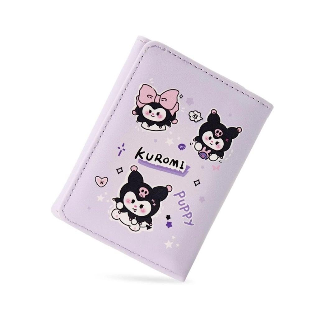 PALAY Girls Wallet Kawaii Sanrio Kawaii Girls Purse Cartoon Kuromi Card Bag Coin Bag for Girls Purple Trio-fold Purse Kawaii Kuromi Purse Wallet Cash Bag Gift for Girls Birthday Gift for Girls