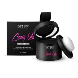 RENEE Cover-Up Hair Powder- Black, Helps Cover Grey Roots & Bald Spots Instantly, Highly Pigmented, Fuller and Denser, Long-Lasting & Matte Finish, Powder for Flawless Application, 4gm