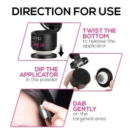 RENEE Cover-Up Hair Powder- Black, Helps Cover Grey Roots & Bald Spots Instantly, Highly Pigmented, Fuller and Denser, Long-Lasting & Matte Finish, Powder for Flawless Application, 4gm