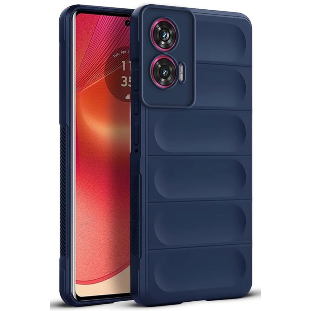 Mr. Case Liquid Silicone Case for Motorola Moto Edge 50 Fusion | Comfort Grip Soft Touch Matte TPU | - Blue