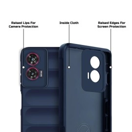 Mr. Case Liquid Silicone Case for Motorola Moto Edge 50 Fusion | Comfort Grip Soft Touch Matte TPU | - Blue