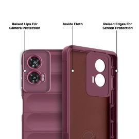 Mr. Case Liquid Silicone Case for Motorola Moto Edge 50 Fusion | Comfort Grip Soft Touch Matte TPU | - Wine Red