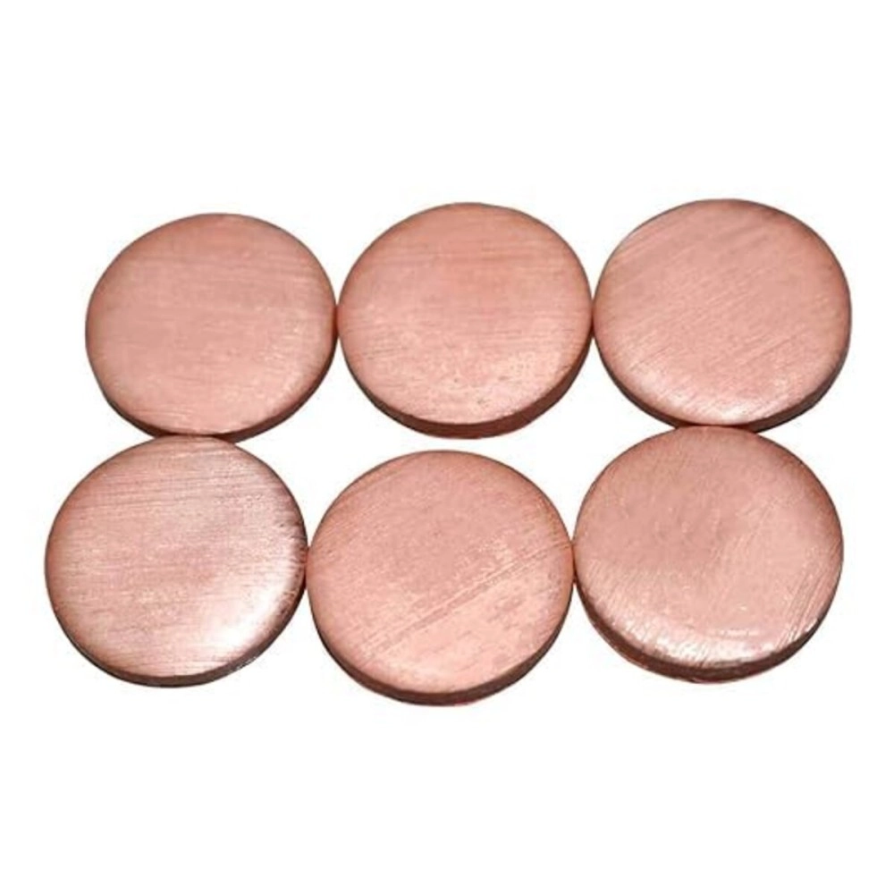 Pmw Pooja Copper Coins - Pack of 6 for Drinking Water and Vaasthu - Pure 20 mm x 0.2 mm Size
