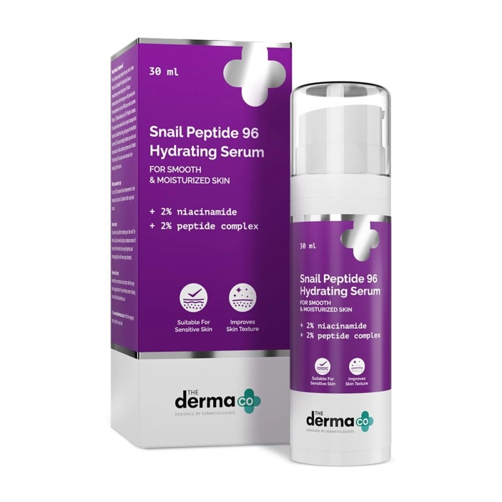 The Derma Co. Snail Peptide 96 Hydrating Serum with Niacinamide & Peptide Complex for Smooth & Moisturized Skin | Snail Mucin Serum | Dull Skin & Fine Lines, Korean Skincare - 30 ml