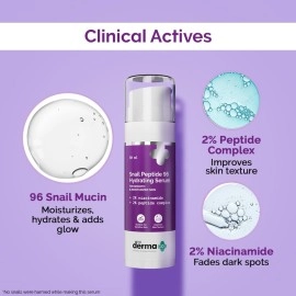 The Derma Co. Snail Peptide 96 Hydrating Serum with Niacinamide & Peptide Complex for Smooth & Moisturized Skin | Snail Mucin Serum | Dull Skin & Fine Lines, Korean Skincare - 30 ml