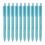 Hauser Germany XO RT Retractable Ball Pen | Sleek Body & Minimalistic Design | Matt Finish & Solid Body Type | Low Viscosity Ink With Ultra Durable Tip | Blue Ink, Set Of 10