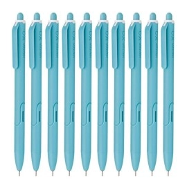 Hauser Germany XO RT Retractable Ball Pen | Sleek Body & Minimalistic Design | Matt Finish & Solid Body Type | Low Viscosity Ink With Ultra Durable Tip | Blue Ink, Set Of 10