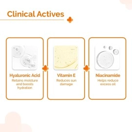 The Derma Co. 1% Hyaluronic Sunscreen SPF 50 Aqua Gel, PA++++, Lightweight, No white-cast for Broad Spectrum & Blue Light Protection for Oily, Dry, Acne-prone Skin - 125 g