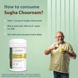 Ekamrit Sugha Choornam - Ayurvedic Diabetes Care Powder (200g), Control Blood Sugar Naturally with Amla, Gudmar, Karela, Ashwagandha, Methi, Arjuna & More Ayurvedic Herbs, 100% Support for Diabetes