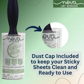 NOVA LINT REMOVER Lint Roller For Clothes Pet Hair Fur Remover From Clothes Lint Remover For Clothes Lint Remover Roller With Cover 3 Refill (10 Cm) X 60 Sheets = 180 Sheets