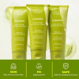 Conscious Chemist 2% Salicylic Acid Cream | 50g | Moisturizer for Oily Acne Prone Skin, For Acne Treatment, Oil Control, Soothe Irritation, Itchiness & Redness, Non-Greasy Gel Cream - Flashfix