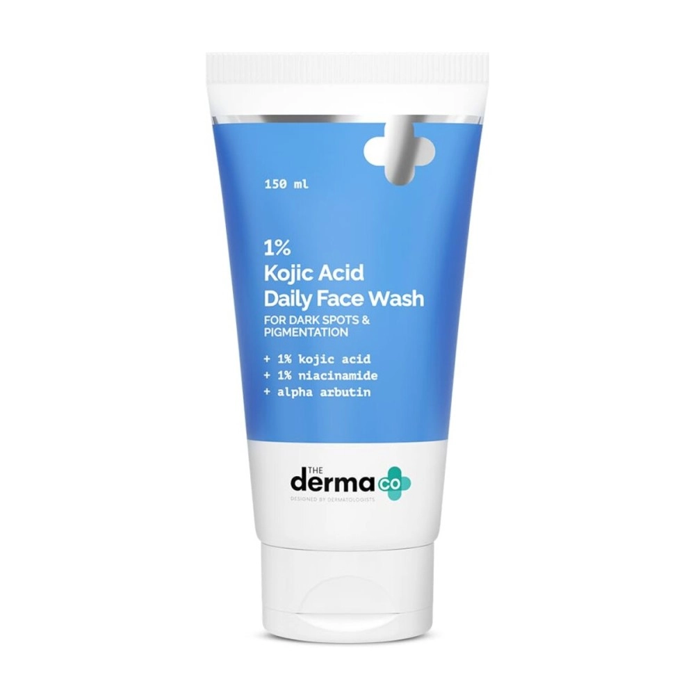 The Derma Co 1% Kojic Acid Face Wash I With Niacinamide & Alpha Arbutin I Reduces Dark Spots & Pigmentation I Cleanses & Brightens Skin I Non-Drying Formula I For All Skin Types - 150 ml