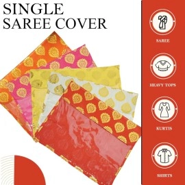 AI ANKIT INTERNATIONAL Non Woven Single Saree Cover | Gotta Design Printed Saree Bags Transparent Window |Sari bags for storage| Saree Packing Pouch Covers for Wedding Gifts Pack of 5