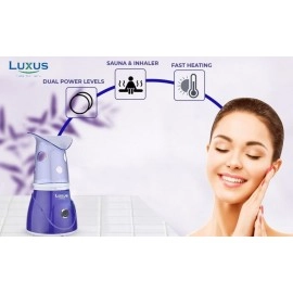 Luxus LVAP-111 Facial Steamer & Vaporizer for Cold, Cough, Sinus, and Infections, Steam Inhaler for Kids & Adults, Multipurpose Steamer with Compressed Air Technology & Stainless Steel Jar