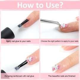 MAYCREATE 70Pcs 3D Nail Decals Flatback Nail Decal Charms Sanrio Nail Decal Charms 7 Designs Kuromi and Kitty Themed Resin Cartoon Nail Decals Charms for DIY Nail Art, DIY Handcrafts, Decorations