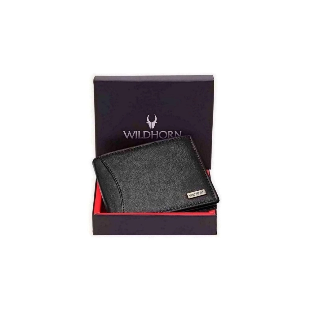 WildHorn Rfid Protected Leather Wallet For Men, Jade Black