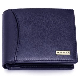 WildHorn Rfid Protected Leather Wallet For Men, Cobalt Blue