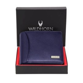 WildHorn Rfid Protected Leather Wallet For Men, Cobalt Blue