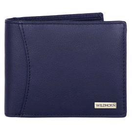 WildHorn Rfid Protected Leather Wallet For Men, Cobalt Blue