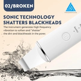 Prismpicks Facial Skin Scrubber for Wet Skin | Blackhead Remover with 4 Modes | Ultrasonic Pore Cleaning | Portable & Rechargeable | 2 Silicone Covers with one Microfibre Face Towel