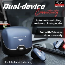 Boult x Mustang Derby Newly Launched Truly Wireless in Ear Earbuds with 100H Playtime, Built-in App Support, Dual Device Pairing, Quad Mic ENC, 45ms Low Latency, IPX5 Ear Buds TWS Bluetooth 5.4