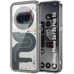 TheGiftKart Hybrid ShockProof Nothing Phone 2a / Plus 5G Back Cover Case | Stylish Camera Border | Plated Buttons | Crystal Clear Hard Back Cover (TPU & PC, Smoked Bumper)