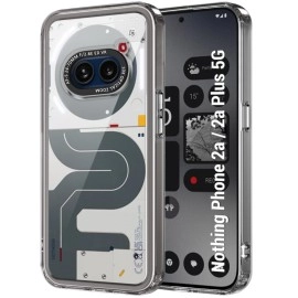 TheGiftKart Hybrid ShockProof Nothing Phone 2a / Plus 5G Back Cover Case | Stylish Camera Border | Plated Buttons | Crystal Clear Hard Back Cover (TPU & PC, Smoked Bumper)
