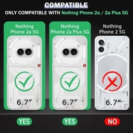 TheGiftKart Hybrid ShockProof Nothing Phone 2a / Plus 5G Back Cover Case | Stylish Camera Border | Plated Buttons | Crystal Clear Hard Back Cover (TPU & PC, Smoked Bumper)
