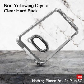 TheGiftKart Hybrid ShockProof Nothing Phone 2a / Plus 5G Back Cover Case | Stylish Camera Border | Plated Buttons | Crystal Clear Hard Back Cover (TPU & PC, Smoked Bumper)