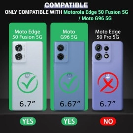 TheGiftKart Hybrid Shockproof Motorola Edge 50 Fusion 5G Back Cover Case | Stylish Camera Border | Plated Buttons | Crystal Clear Hard Back Case for Moto Edge 50 Fusion (TPU & PC, Transparent Bumper)