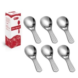 Kitchen Expert - Stainless Steel Masala Spoons | Heavy Guage | Mini Spoons for Tea/Sugar | Spices Spoon for Kitchen | for Small Containers | Spoon for Masala Dabba | Set of 6 | Silver Color