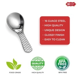 Kitchen Expert - Stainless Steel Masala Spoons | Heavy Guage | Mini Spoons for Tea/Sugar | Spices Spoon for Kitchen | for Small Containers | Spoon for Masala Dabba | Set of 6 | Silver Color