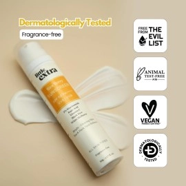 Little Extra Rice Berry Sunscreen, SPF 50 PA++++, UVA/B, Fast Absorbing, with Niacinamide, Kojic Acid, Vitamin C, Black Rice Water for Bright, Glowing Skin, No White Cast, Light Weight, 50g