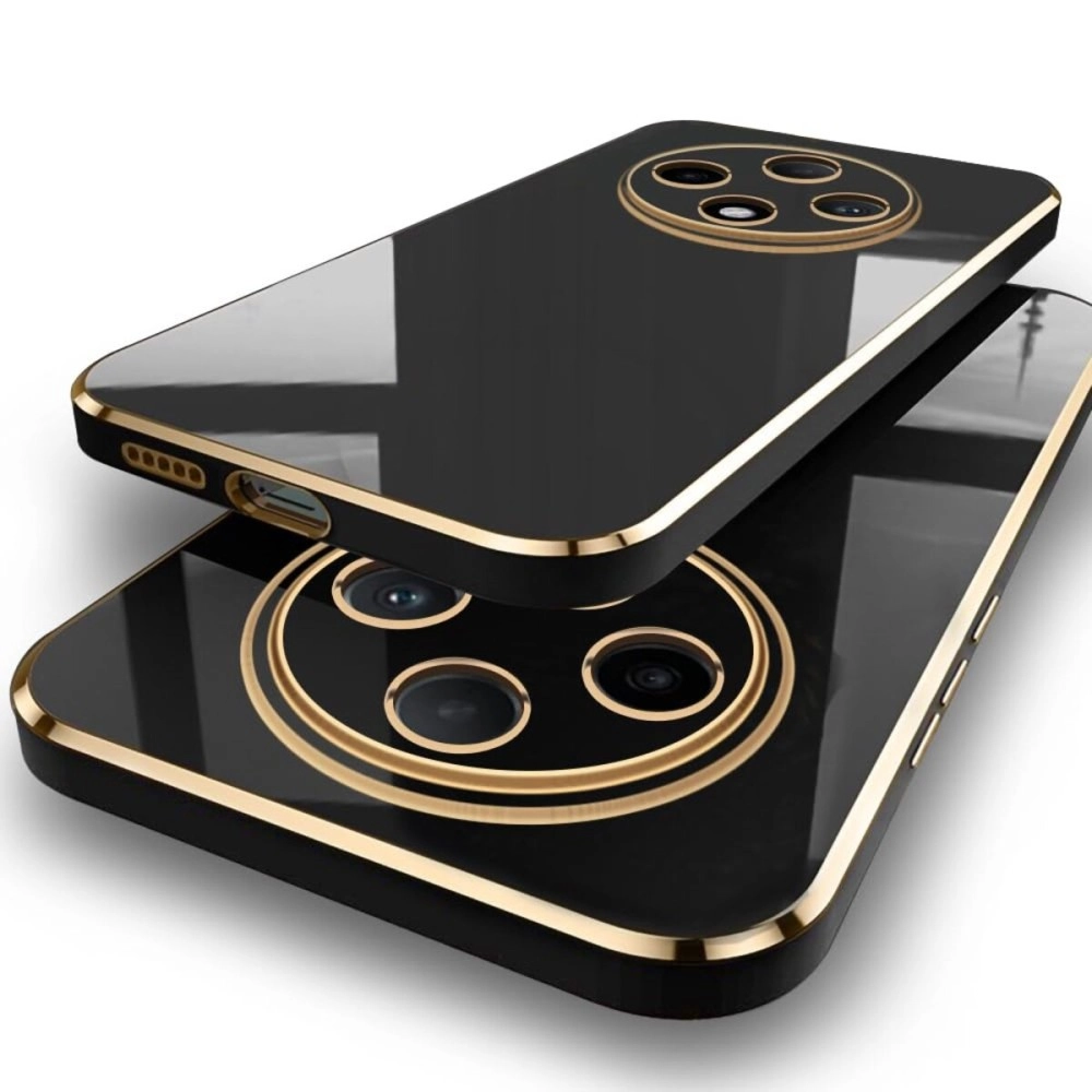 TheGiftKart Luxurious Golden-Plated Back Cover Case for Oppo F27 Pro Plus 5G | Raised Lips for Camera & Screen Protection | Shockproof Design | Stylish Back Cover for Oppo F27 Pro Plus (TPU, Black)