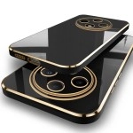 TheGiftKart Luxurious Golden-Plated Back Cover Case for Oppo F27 Pro Plus 5G | Raised Lips for Camera & Screen Protection | Shockproof Design | Stylish Back Cover for Oppo F27 Pro Plus (TPU, Black)