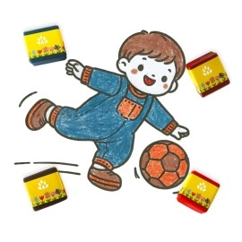 Azafran My First Crayon for Baby Boy, 4 Jumbo Block Crayons, Organic, Washable, Non-Toxic, Easy Grip for Tiny Hands