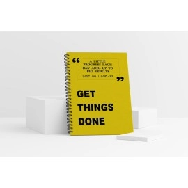 AccuPrints Daily Planner Undated, Schedule Your Day, Manage to-do List, Goals Tracker, Wellness Tracker - 3 Month Planner (Yellow/Get Things Done)