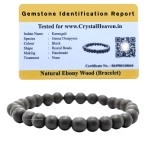 Crystal Heaven Certified Karungali Bracelet Original for Men Women - Black Ebony Wood Bracelet - Original and Natural Karukali Malai for Men Women Pooja Supplies (6mm Beads, Elastic)