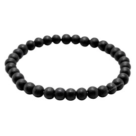 Crystal Heaven Certified Karungali Bracelet Original for Men Women - Black Ebony Wood Bracelet - Original and Natural Karukali Malai for Men Women Pooja Supplies (6mm Beads, Elastic)