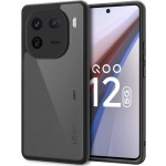 TheGiftKart Ultra-Hybrid Shockproof Back Cover Case for iQOO 12 5G | Camera Protection Bump | Hard Back Cover Case for iQOO 12 5G (PC & TPU, Smoked Matte Back, Black Sides)