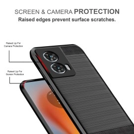 Zapcase Back Cover Case for Motorola Edge 50 Fusion | Compatible for Motorola Edge 50 Fusion Back Cover Case | 360 Degree Protection | Soft and Flexible (TPU | Matte Black)