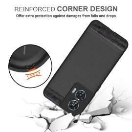 Zapcase Back Cover Case for Motorola Edge 50 Fusion | Compatible for Motorola Edge 50 Fusion Back Cover Case | 360 Degree Protection | Soft and Flexible (TPU | Matte Black)