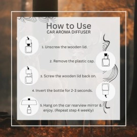 AIR-ROMA Musk Mystery Car Perfume Hanging Pod 10Ml|Natural Essential Premium Fragrance Oils In Glass Bottle With Wooden Diffuser Lid|Long Lasting Car Air Freshener Scent|Lasts Up To 45 Days