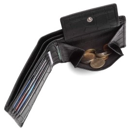 WildHorn Gift Hamper for Men I Leather Wallet, Keychain & Pen Combo Gift Set I Gift for Friend, Boyfriend,Husband,Father, Son etc (Black Croco Print)