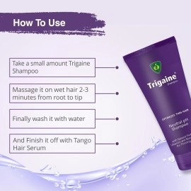 APPLE THERAPEUTICS Trigaine Shampoo (100ml) | pH Balanced Shampoo, Optimizes Thin Hair With Natural Proteins, Vitamins And Bionutrients Dermatologist-Recommended Shampoo for Hair Fall