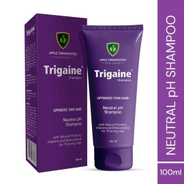 APPLE THERAPEUTICS Trigaine Shampoo (100ml) | pH Balanced Shampoo, Optimizes Thin Hair With Natural Proteins, Vitamins And Bionutrients Dermatologist-Recommended Shampoo for Hair Fall