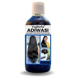 VegHerbs Original Adivasi Hair Growth Oil 100 ML Ayurvedic Adiwasi Herbal Kesh tel with Natural Rosemary essential & Biotin for Control Hairfall anti-dandruff (Pack of 1)