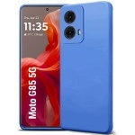TheGiftKart Liquid Silicone Back Cover Case for Motorola Moto G85 5G | Soft Micro-Fibre Lining Inside | Camera Protection Bump | Shockproof Back Case Cover for Moto G85 5G (Silicone, Blue)
