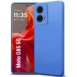 TheGiftKart Liquid Silicone Back Cover Case for Motorola Moto G85 5G | Soft Micro-Fibre Lining Inside | Camera Protection Bump | Shockproof Back Case Cover for Moto G85 5G (Silicone, Blue)