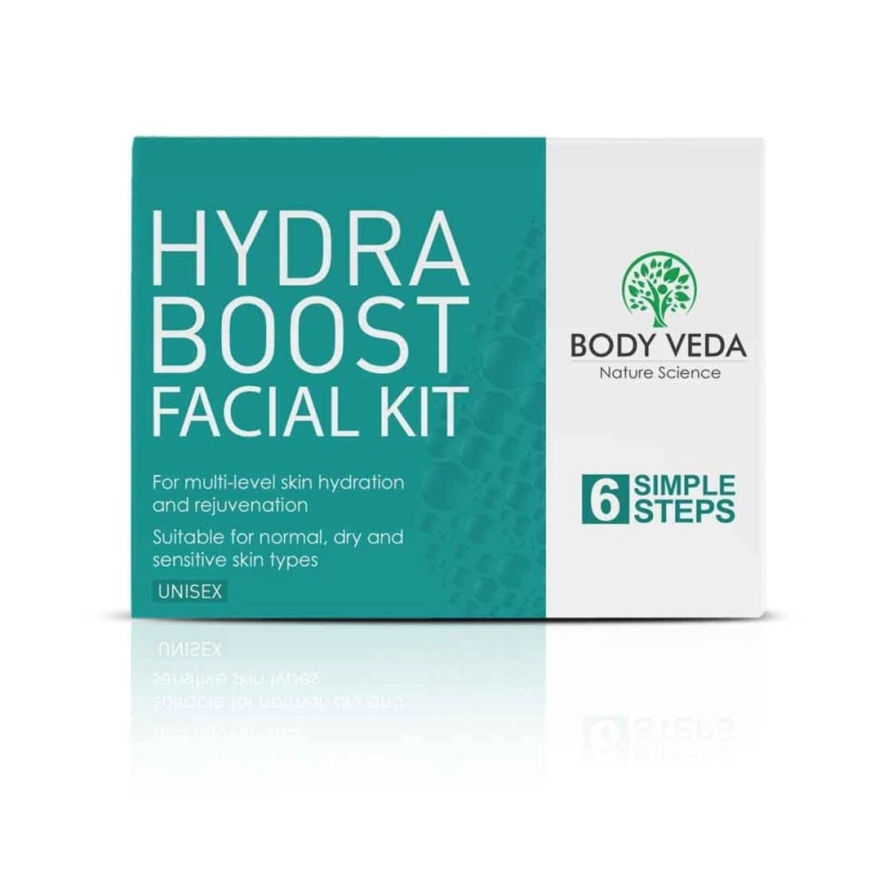 BODYVEDA NATURE SCIENCE Body Veda Hydra Boost Facial Kit - 6 Step Hydration and Rejuvenation System for Normal, Dry, and Sensitive Skin Types, For Women & Men